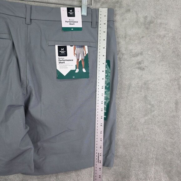 Mens Gray Members Mark Benton Performance Shorts Front 9" Inseam Flat Size 40 - Picture 9 of 10